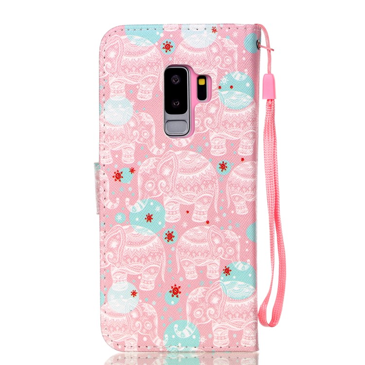 Pattern Printing Wallet Leather Protection Case for Samsung Galaxy S9+ SM-G965 - Elephant Pattern-2
