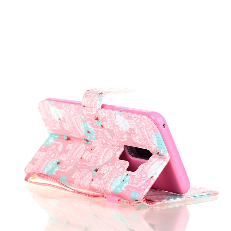 Pattern Printing Wallet Leather Protection Case for Samsung Galaxy S9+ SM-G965 - Elephant Pattern-5