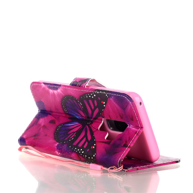 Pattern Printing Leather Stand Case with Card Slots for Samsung Galaxy S9+ SM-G965 - Butterfly Pattern-5