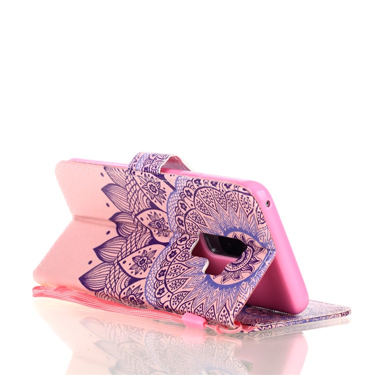 Pattern Printing Leather Stand Cover with Card Slots for Samsung Galaxy S9+ SM-G965 - Mandala Flower-5