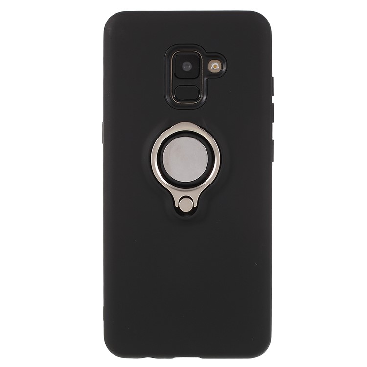 Detachable PC + TPU Hybrid Shell Case with Kickstand for Samsung Galaxy A8 (2018) - Black-3