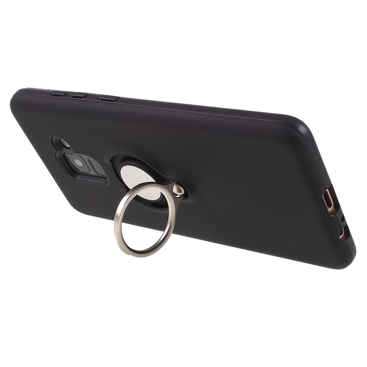 Detachable PC + TPU Hybrid Shell Case with Kickstand for Samsung Galaxy A8 (2018) - Black-4