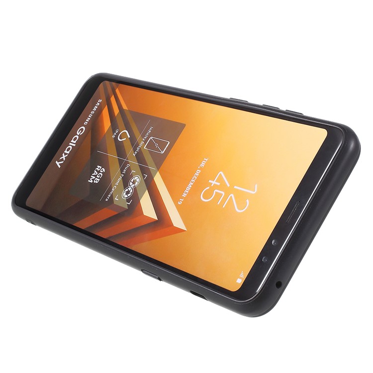 Detachable PC + TPU Hybrid Shell Case with Kickstand for Samsung Galaxy A8 (2018) - Black-5