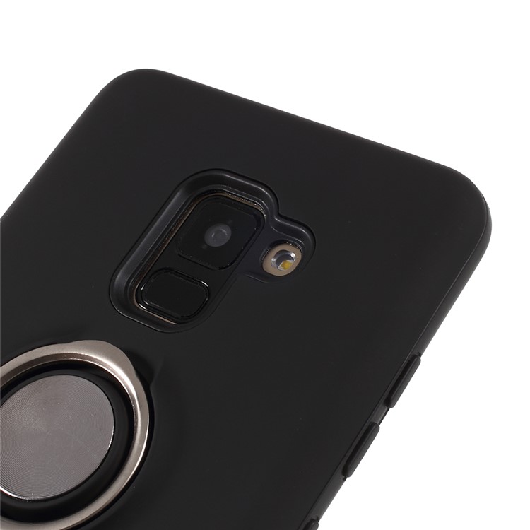 Detachable PC + TPU Hybrid Shell Case with Kickstand for Samsung Galaxy A8 (2018) - Black-6