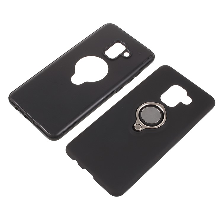 Detachable PC + TPU Hybrid Shell Case with Kickstand for Samsung Galaxy A8 (2018) - Black-9