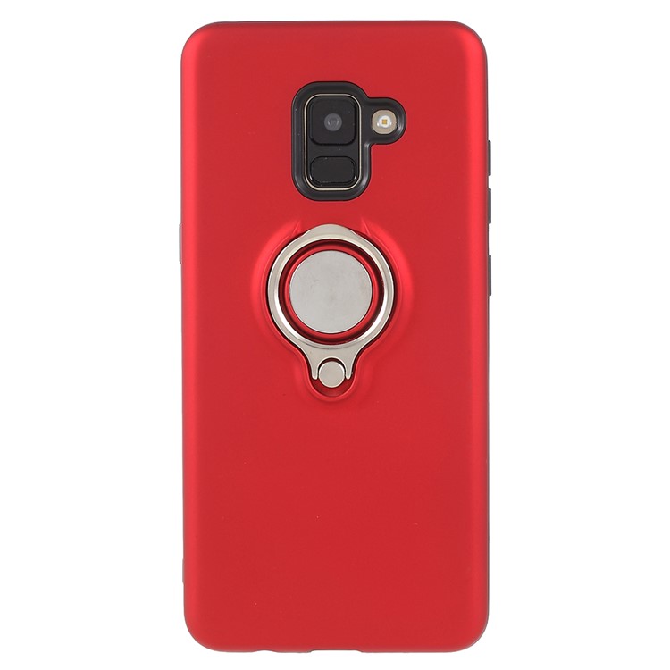 Detachable PC + TPU Hybrid Phone Case with Kickstand for Samsung Galaxy A8 (2018) - Red-2