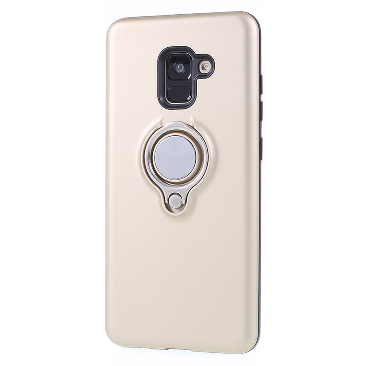 Detachable PC + TPU Hybrid Cover Case with Kickstand for Samsung Galaxy A8 (2018) - Gold-2