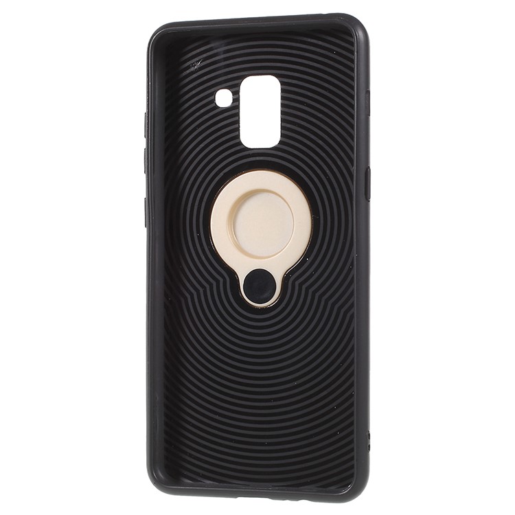 Detachable PC + TPU Hybrid Cover Case with Kickstand for Samsung Galaxy A8 (2018) - Gold-3