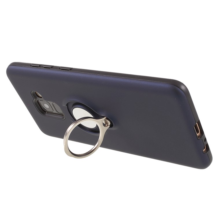 Detachable PC + TPU Combo Cover Case with Kickstand for Samsung Galaxy A8 (2018) - Blue-3