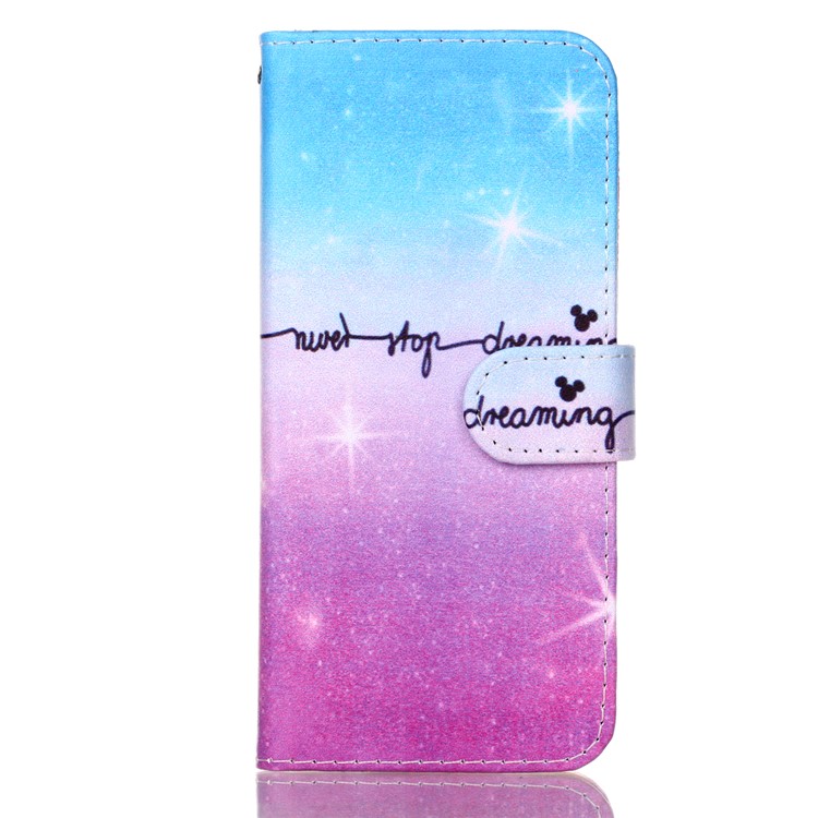 Pattern Printing Wallet Stand Leather Case for Samsung Galaxy S9 G960 - Never Strop Dreaming-2