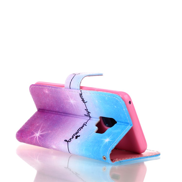 Pattern Printing Wallet Stand Leather Case for Samsung Galaxy S9 G960 - Never Strop Dreaming-5