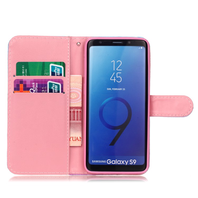 Pattern Printing Wallet Stand Leather Case for Samsung Galaxy S9 G960 - Never Strop Dreaming-6