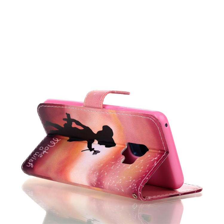 Pattern Printing Wallet Stand Leather Cover for Samsung Galaxy S9 G960 - Girl Holding Dandelion-5