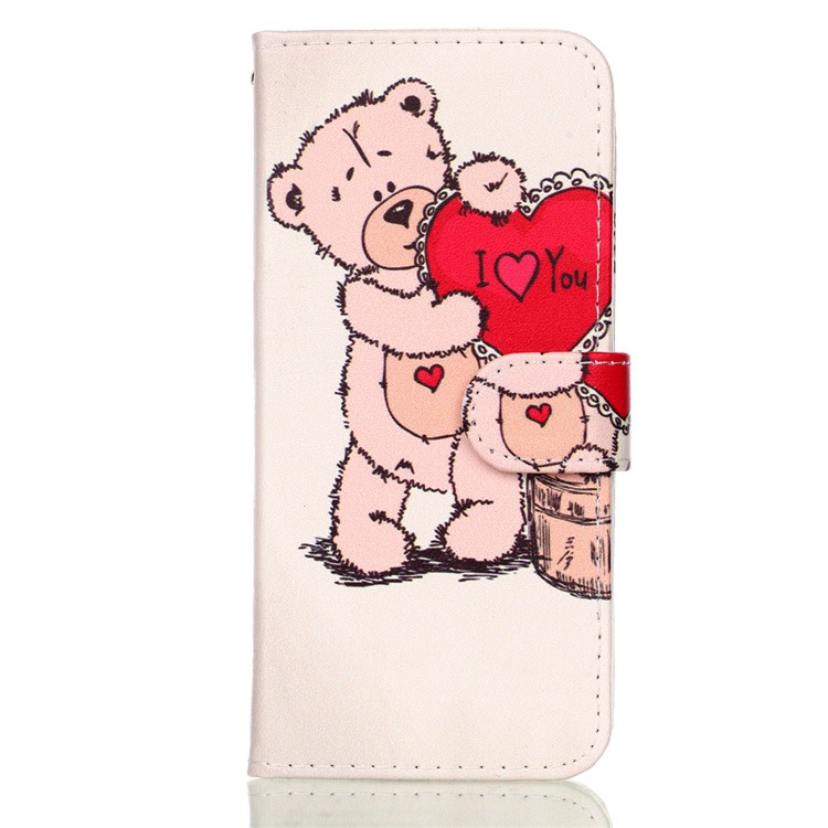 Pattern Printing Wallet Leather Phone Case for Samsung Galaxy S9 G960 - Bear-1
