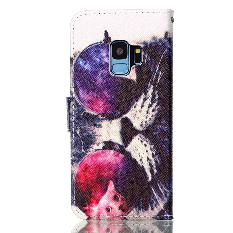 Pattern Printing Wallet Stand Flip Leather Cover Case for Samsung Galaxy S9 G960 - Cool Cat-2