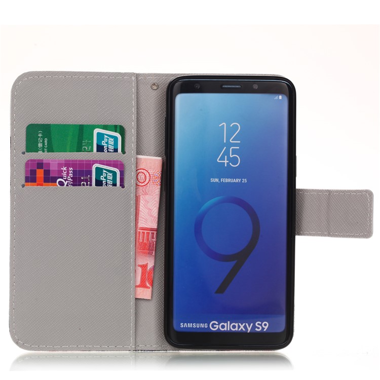 Pattern Printing Wallet Stand Flip Leather Cover Case for Samsung Galaxy S9 G960 - Cool Cat-3