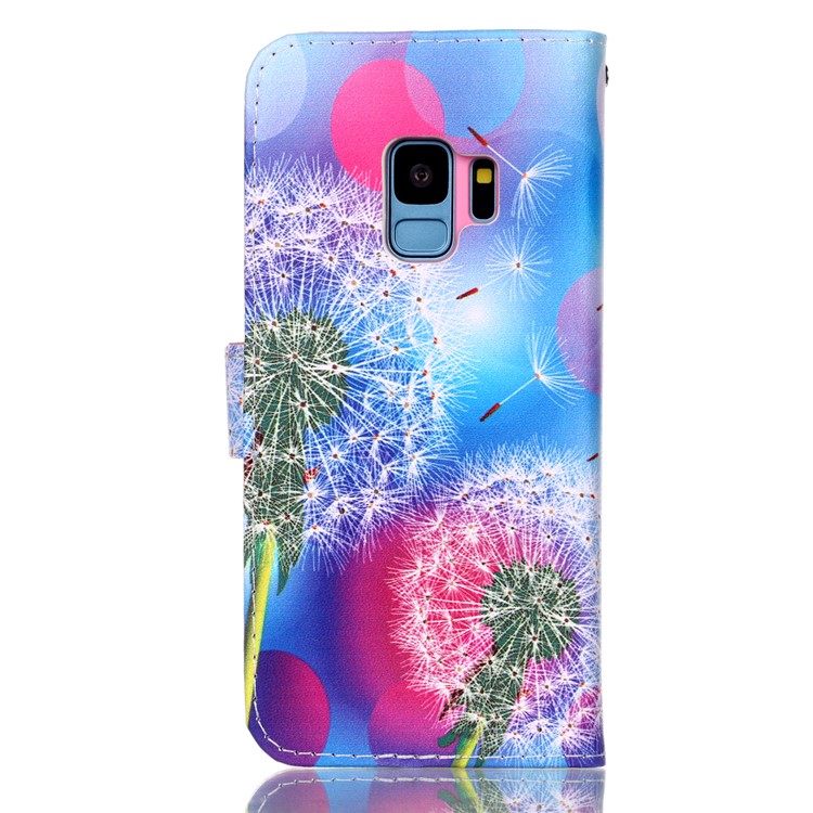 Patterned Wallet Stand Leather Protector Case for Samsung Galaxy S9 G960 - Dandelion-2