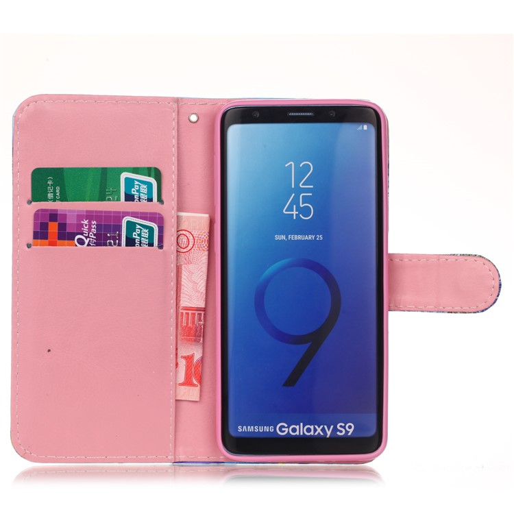 Patterned Wallet Stand Leather Protector Case for Samsung Galaxy S9 G960 - Dandelion-3