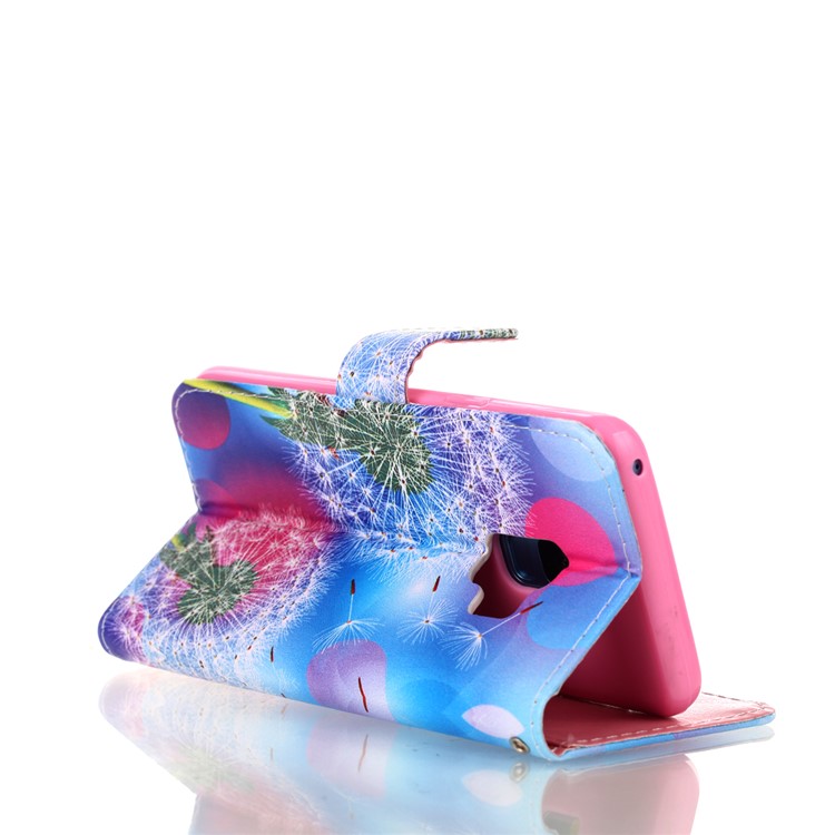 Patterned Wallet Stand Leather Protector Case for Samsung Galaxy S9 G960 - Dandelion-5