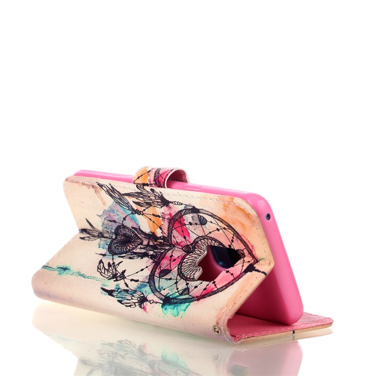 Wallet Stand Patterned PU Leather Cellphone Case for Samsung Galaxy S9 G960 - Dream Catcher Feather-3