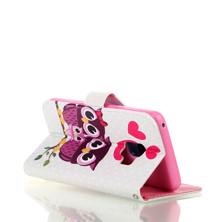 Pattern Printing Wallet Stand Leather Protector Cover for Samsung Galaxy S9 G960 - Sweet Owl Family-5