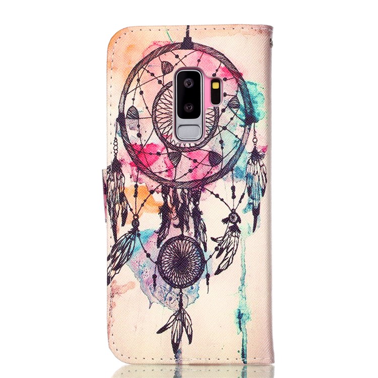 Pattern Printing Wallet Stand Leather Cover for Samsung Galaxy S9+ G965 - Dream Catcher Feather-2