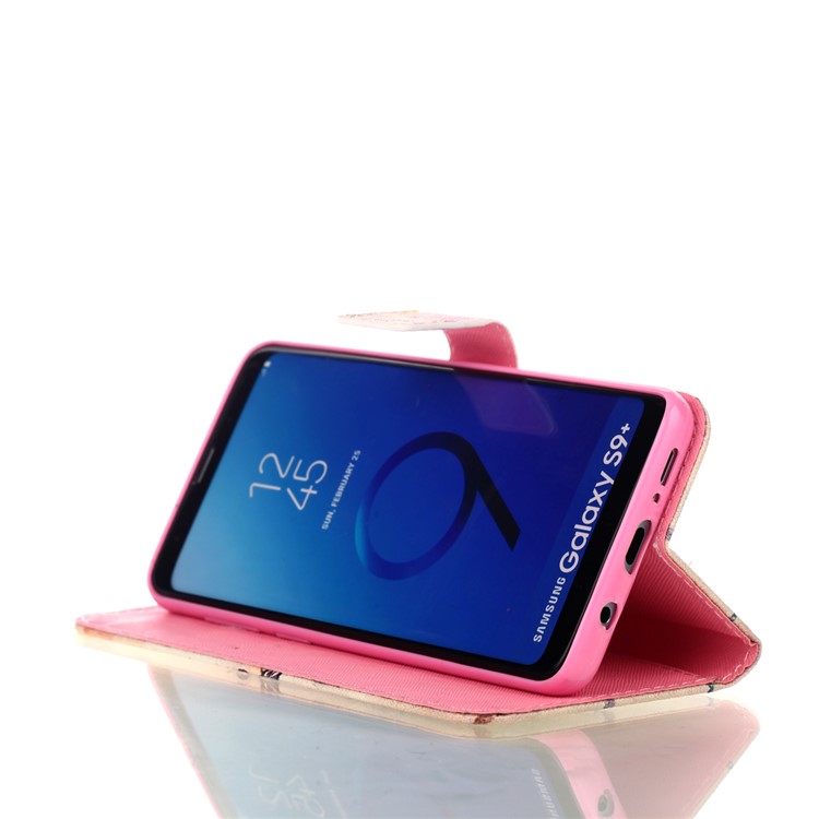 Pattern Printing Wallet Stand Leather Cover for Samsung Galaxy S9+ G965 - Dream Catcher Feather-4