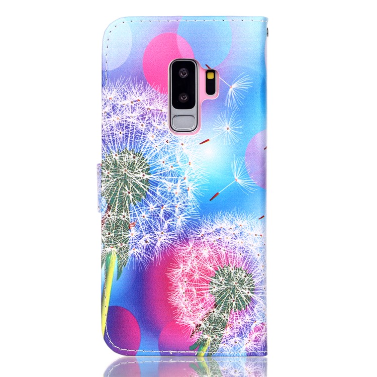 Pattern Printing Wallet Stand Leather Case Accessory for Samsung Galaxy S9+ G965 - Dandelion-2