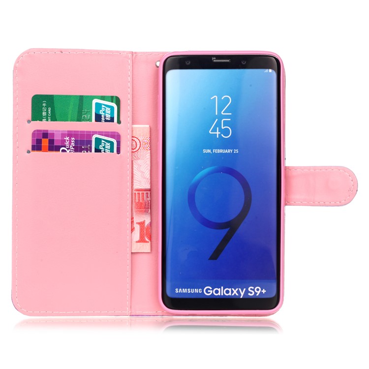 Pattern Printing Wallet Stand Leather Case Accessory for Samsung Galaxy S9+ G965 - Dandelion-3