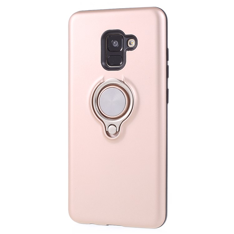 Detachable PC + TPU Hybrid Case Phone Shell with Kickstand for Samsung Galaxy A8+ (2018) - Rose Gold-2