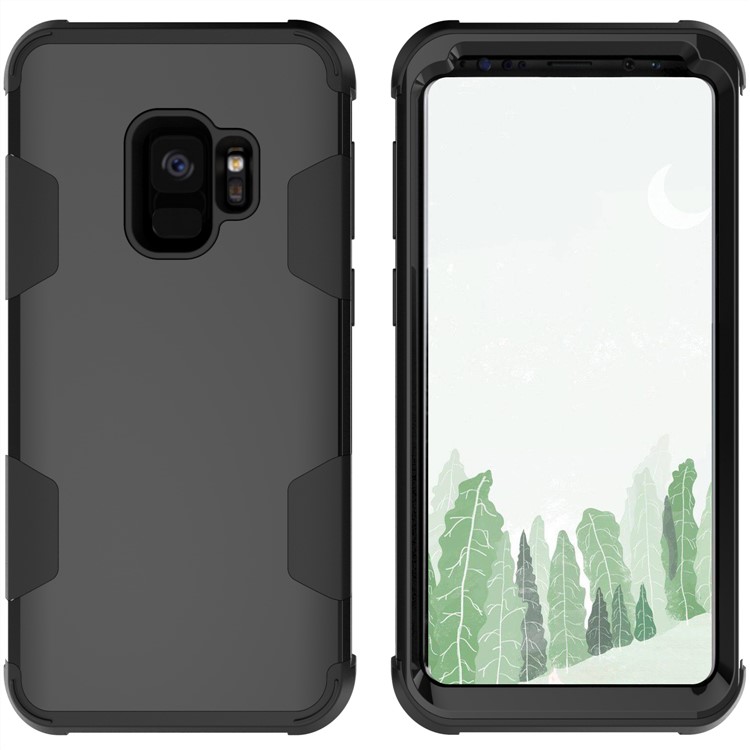 For Samsung Galaxy S9 G960 Heavy Duty 3-piece PC + Silicone Drop-proof Hybrid Case - Black-5