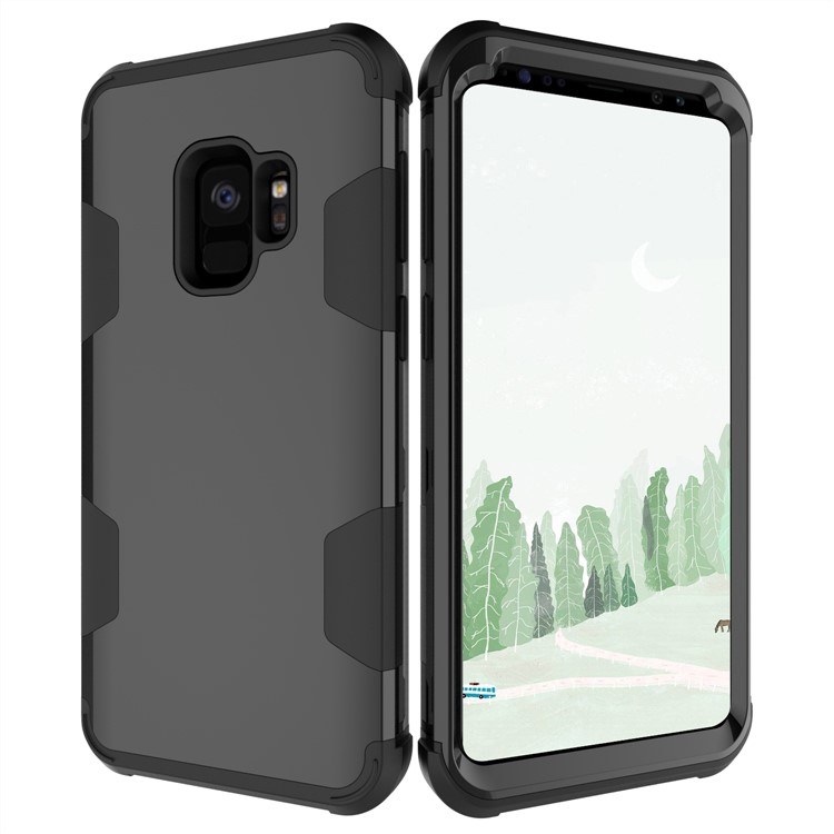 For Samsung Galaxy S9 G960 Heavy Duty 3-piece PC + Silicone Drop-proof Hybrid Case - Black-7