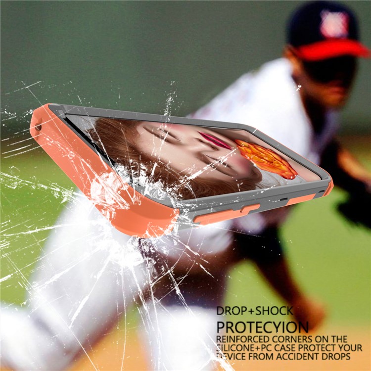 For Samsung Galaxy S9 G960 Heavy Duty 3-piece PC + Silicone Drop-proof Hybrid Back Case - Orange / Grey-7