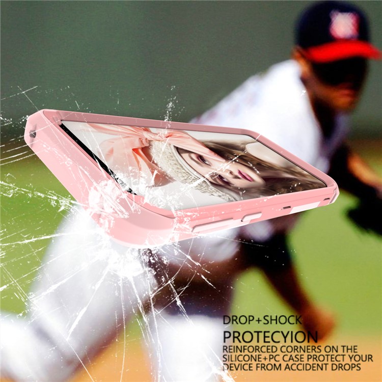 For Samsung Galaxy S9 G960 Heavy Duty 3-piece PC + Silicone Drop-proof Cell Phone Case - Rose Gold-3