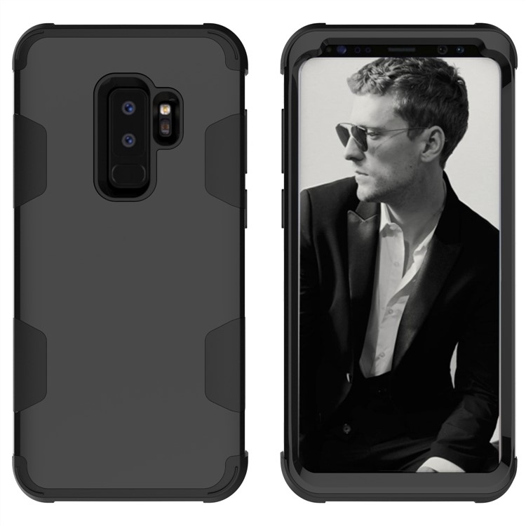 For Samsung Galaxy S9 Plus SM-G965 Heavy Duty 3-piece PC + Silicone Drop-proof Hybrid Cover - Black-5