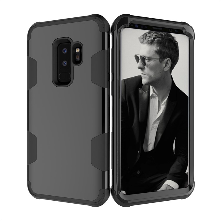 For Samsung Galaxy S9 Plus SM-G965 Heavy Duty 3-piece PC + Silicone Drop-proof Hybrid Cover - Black-6