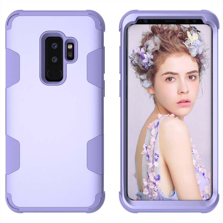 For Samsung Galaxy S9 Plus SM-G965 Heavy Duty 3-piece PC + Silicone Shock-proof Hybrid ProtectiveCase - Purple-5