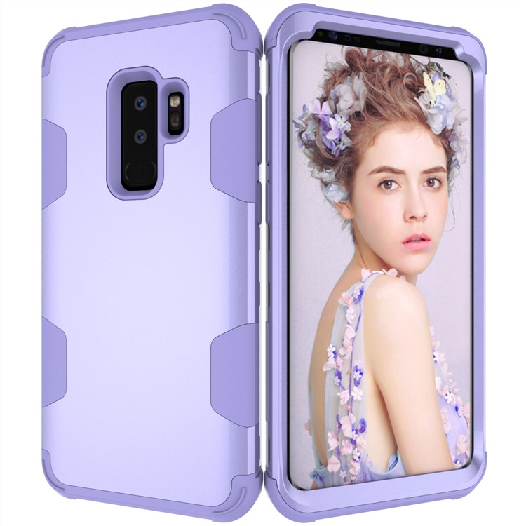 For Samsung Galaxy S9 Plus SM-G965 Heavy Duty 3-piece PC + Silicone Shock-proof Hybrid ProtectiveCase - Purple-6