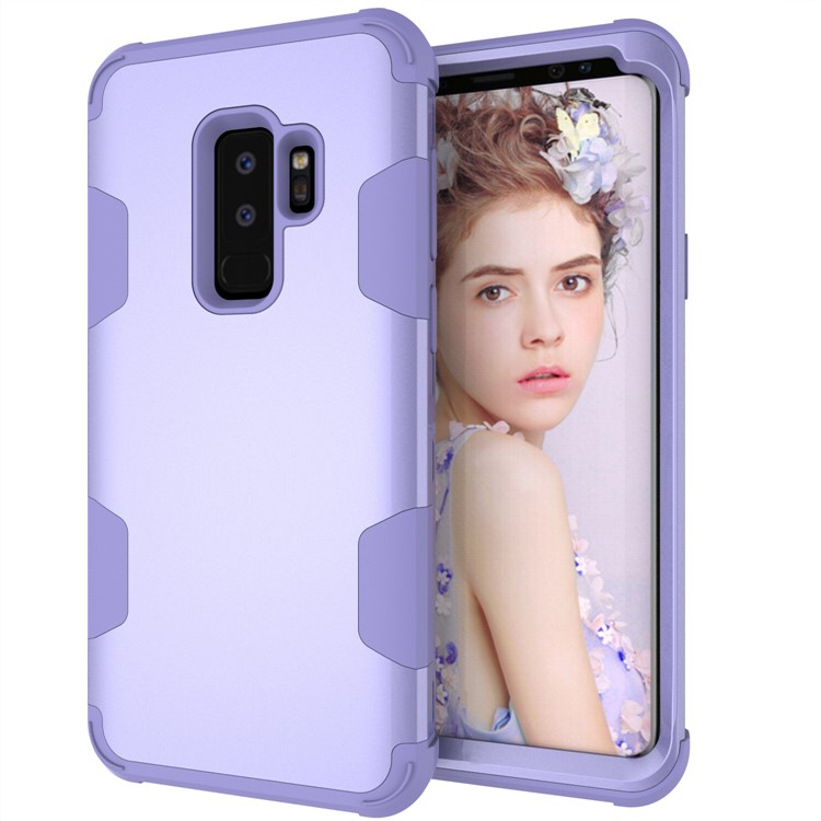 For Samsung Galaxy S9 Plus SM-G965 Heavy Duty 3-piece PC + Silicone Shock-proof Hybrid ProtectiveCase - Purple-7