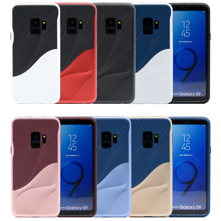 3D Wave Pattern PC + TPU Hybrid Case for Samsung Galaxy S9 SM-G960 - Black-3