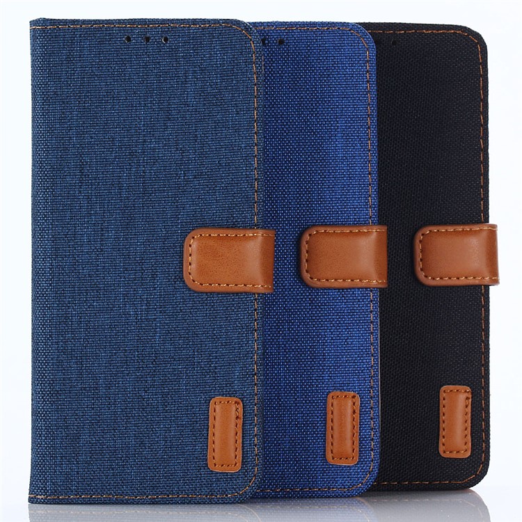 Jeans Cloth Wallet Leather Stand Case for Samsung Galaxy S9 G960 - Dark Blue-14