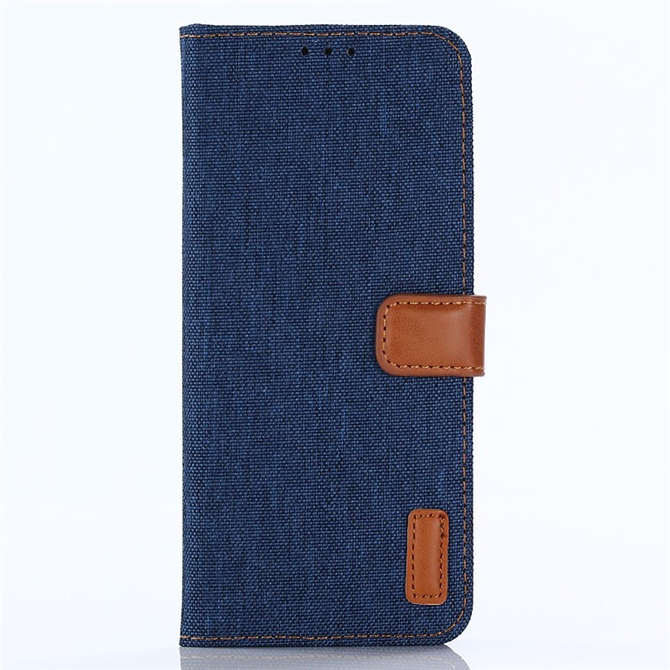 Jeans Cloth Wallet Leather Stand Case for Samsung Galaxy S9 G960 - Dark Blue-2