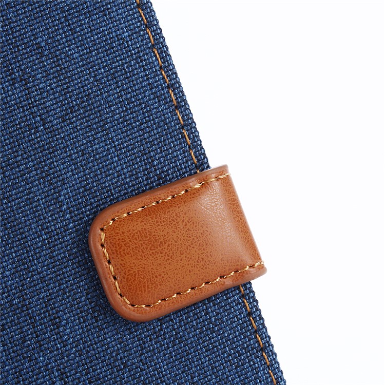 Jeans Cloth Wallet Leather Stand Case for Samsung Galaxy S9 G960 - Dark Blue-8