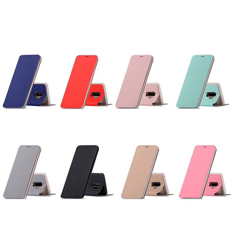 Litchi Texture Flip Leather Case with Card Holder for Samsung Galaxy S9 Plus SM-G965 - Black-12