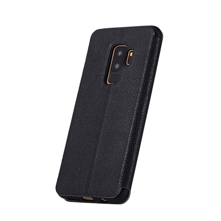 Litchi Texture Flip Leather Case with Card Holder for Samsung Galaxy S9 Plus SM-G965 - Black-3