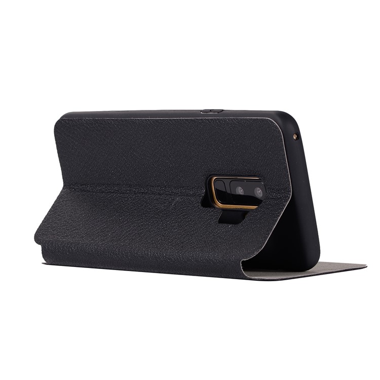 Litchi Texture Flip Leather Case with Card Holder for Samsung Galaxy S9 Plus SM-G965 - Black-4