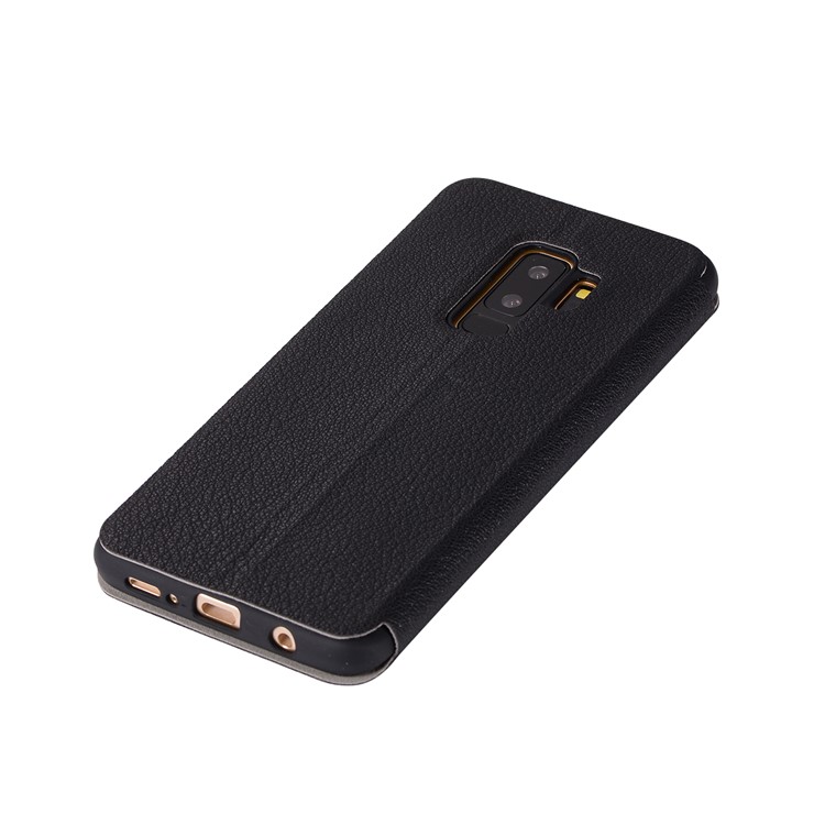 Litchi Texture Flip Leather Case with Card Holder for Samsung Galaxy S9 Plus SM-G965 - Black-8