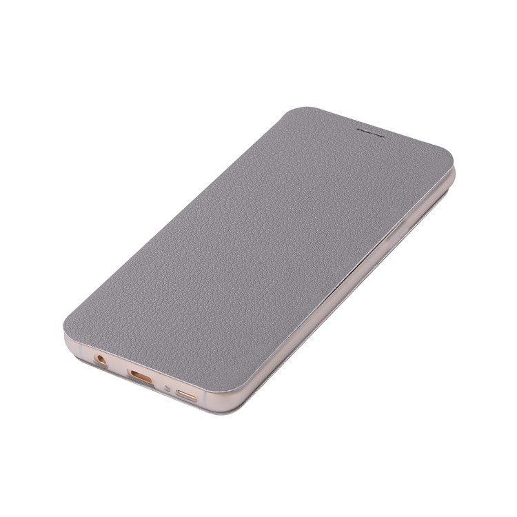 Litchi Texture PU Leather Flip Stand Cover for Samsung Galaxy S9 Plus SM-G965 - Grey-7