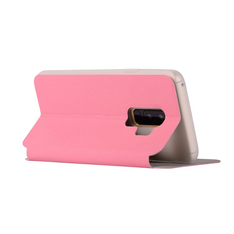 Litchi Texture PU Leather Card Holder Mobile Phone Case for Samsung Galaxy S9+ SM-G965 - Rose-4