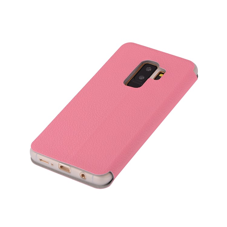 Litchi Texture PU Leather Card Holder Mobile Phone Case for Samsung Galaxy S9+ SM-G965 - Rose-8